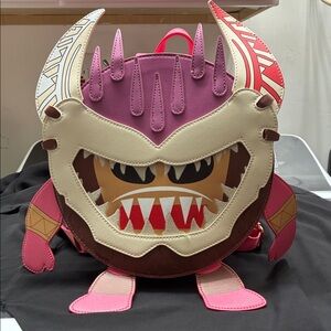 Monster Face Backpack with Horns